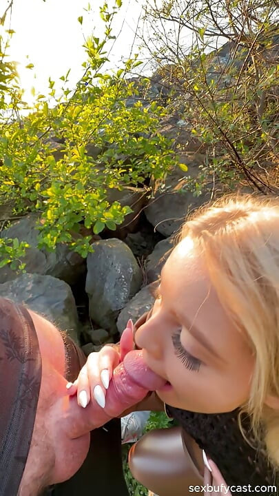 Young Sexy Russian Teen Gives Beach Blowjob Then Takes Hard Anal & Swallows Full Cum Load