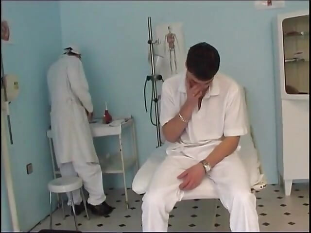 Young homosexual threesome at doctor's office