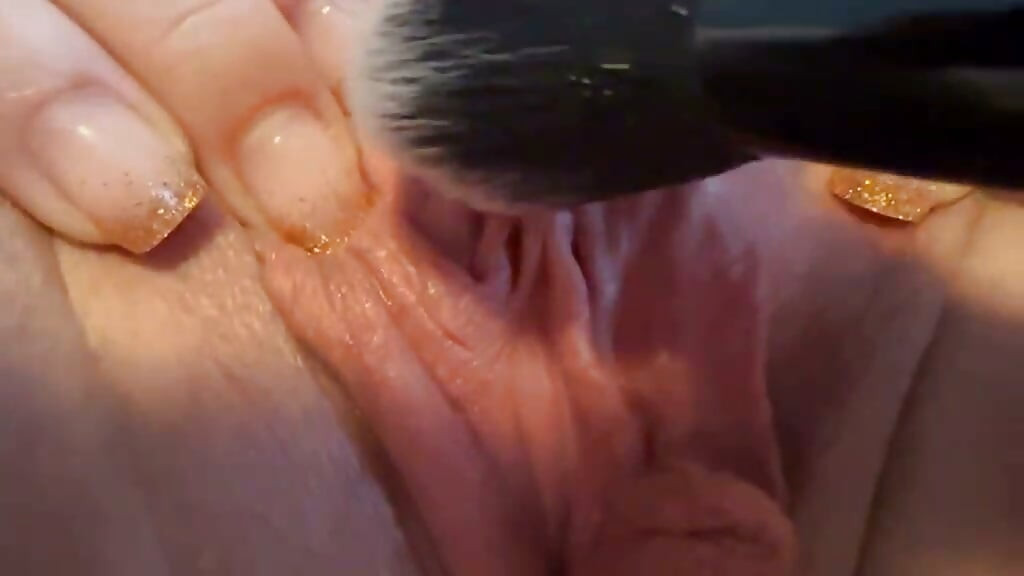 Pussy Teased with Paint Brush Until Squirting Orgasm