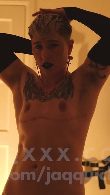 Memorable moment from "Gothic trans ftm vampire slimed by alien cock - Jaq Quicksilver - Androgynous monster fucks itself"