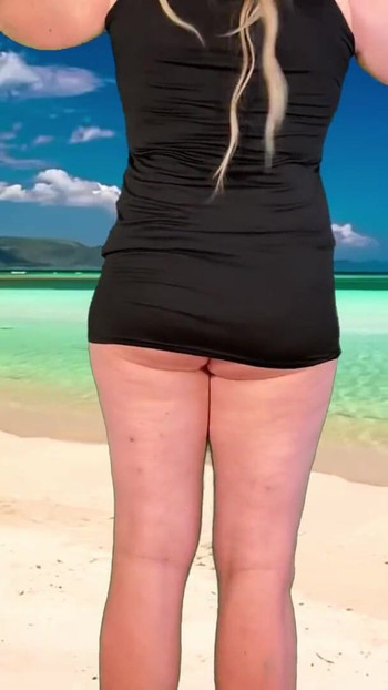 Epic moment from "Shemale crossdresser on public beach"