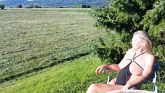 Granny Gets Horny in Her Garden