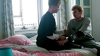 Sweet sex of two twinks with big dicks