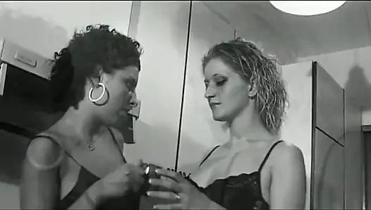 Vintage Porn with Masturbation and Scissoring Sex Between Two Lesbian MILFs