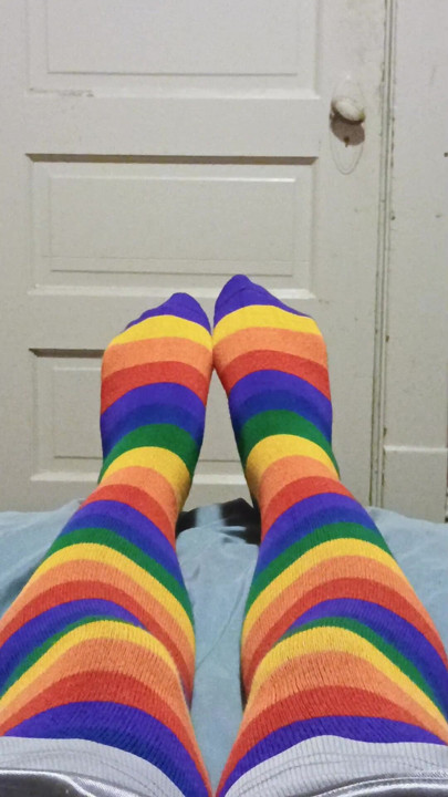 Enjoy my rainbow socks