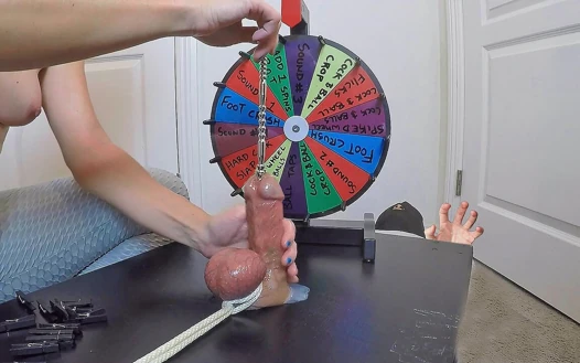 She Inserts a 30cm Probe All the Way Into His Meaty Cock - Playing BDSM Roulette