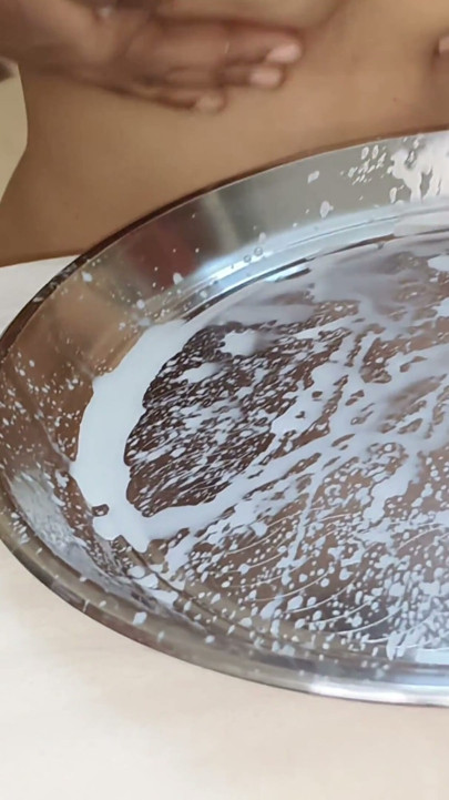 First Milking Video One Glass of Milk From Breast