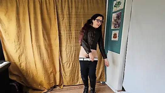 Streberin Wackelt Mit Dem Hintern