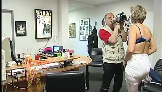 Blonde mature gets doggystyled at the casting