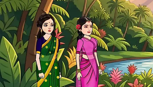 Man fucks woman with big cock in the forest, woman is very happy.