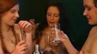 beautiful girls drinking cum