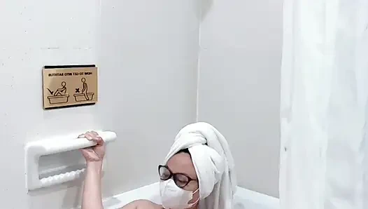 The charm of a black kebaya woman takes a shower and masturbates