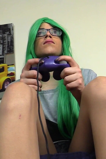 Sexy tranny feet play and playing a game with a dong