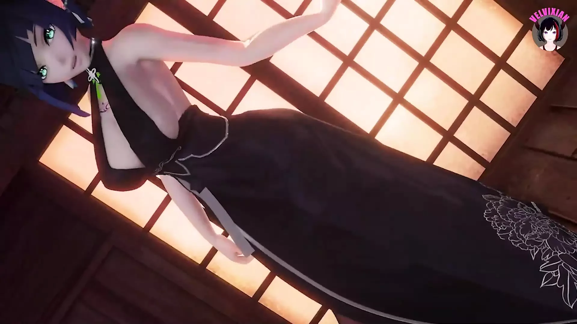 Genshin Impact - Yelan - Bailando con vestido sexy y medias (3D HENTAI)