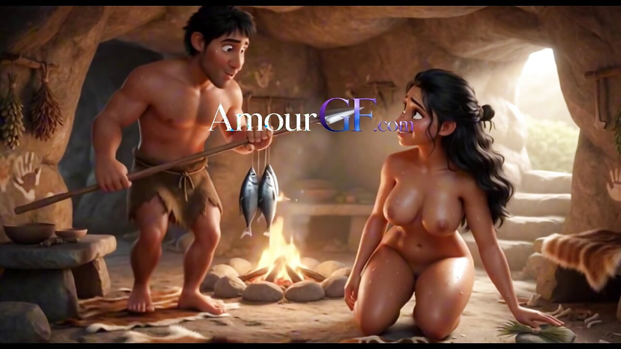AI Stone Age 3D 마누라 누드, 집에서 남편을 위한 버블 엉덩이
