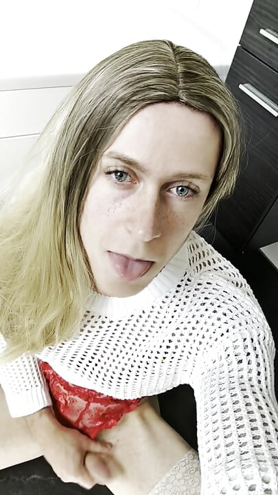 Cute Teen Transgirl Anal Masturbation in Bathroom