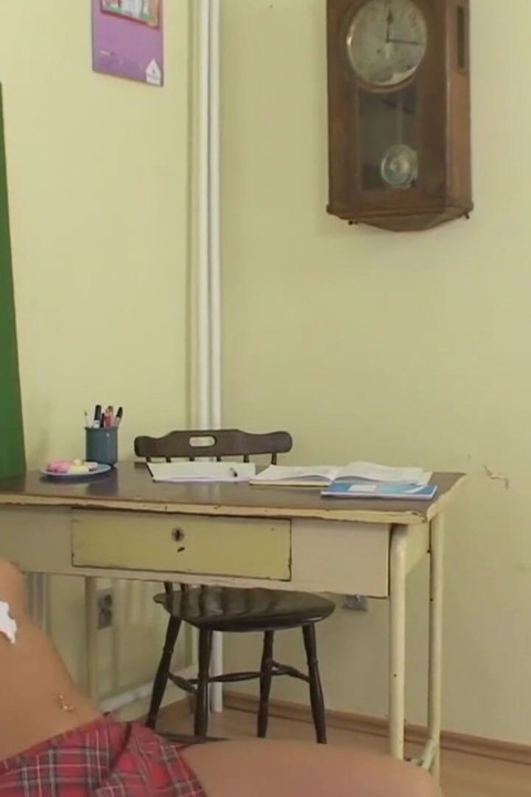 Cute blonde student getting rammed from both sides