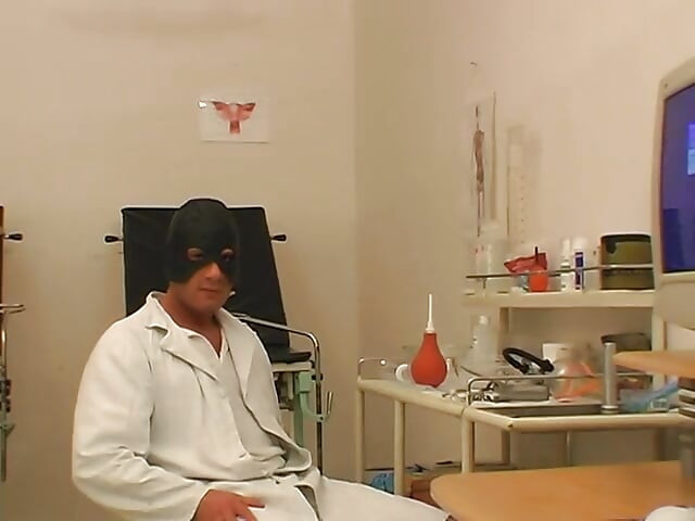 Blonde teen banged by horny doctor wearing mask