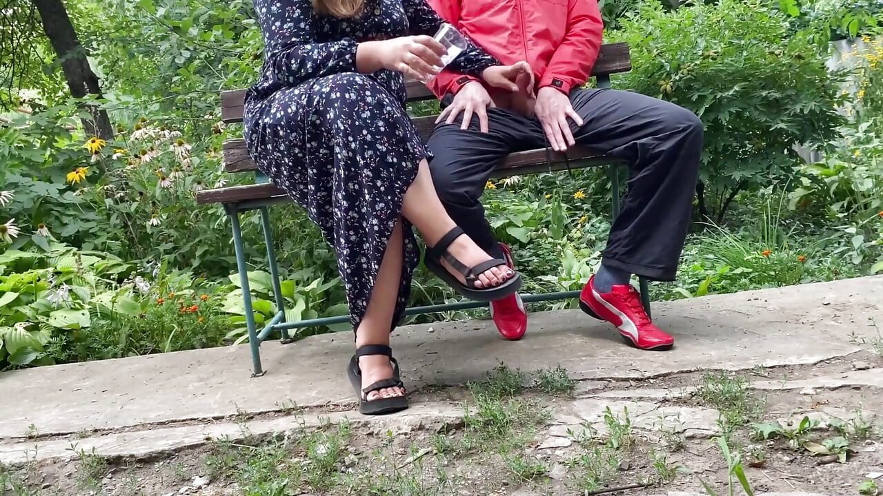 Mature Stepmom Milks My Dick Outdoors in the Park