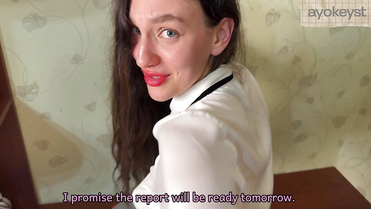 Tight Skirt Secretary Apologizes to Boss for Her Misdeed