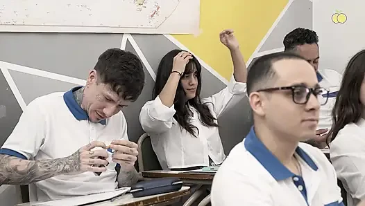 Instituto Limón Chapter 2 Teachers leave student after hours for her behavior and they hook her hard
