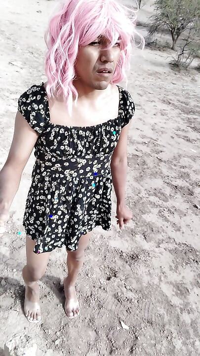 Sheer heels cute feet and mini dress this slut strips naked in public very hot