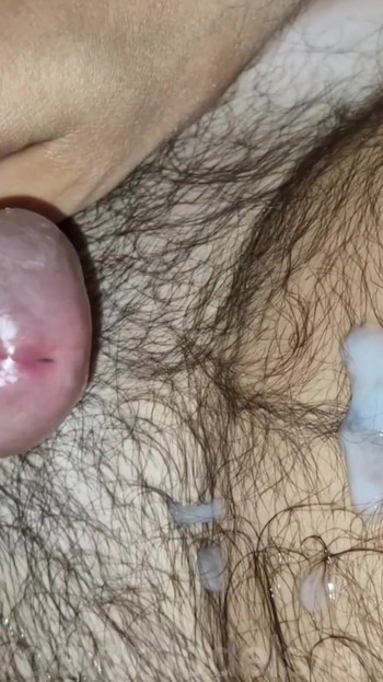 Unforgettable moment from "Sperm volleys of hairy men from a hot fuck by a rider with precum and powerful thick sperm!"