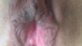 Masturbación, labios grandes, semen, femenino