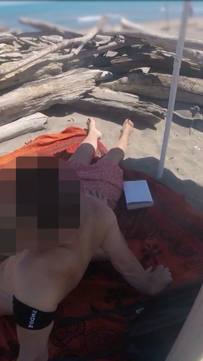 Exhibitionist Teacher Outdoor Amateur Milf Handjob Big Cock on Nudity Beach public in front of voyeur with cum P1 - MissCreamy | Clip 1