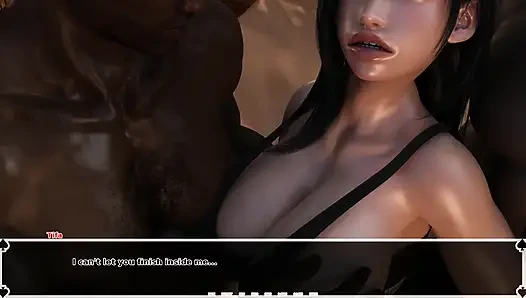 Темные райы Tifa: грязный большой черный член крупным планом, минет, работа с сиськами и огромные взрывы спермы от неверной девушки с огромными сиськами - эпизод 31