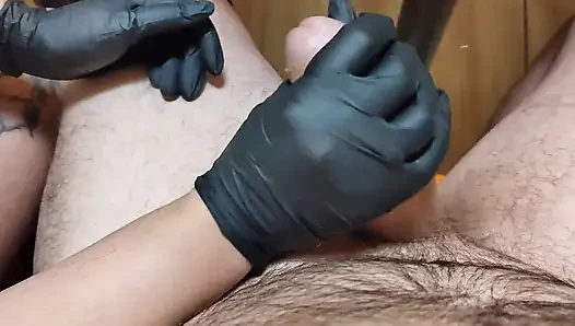 Black Oiled Gloves Give Pleasure