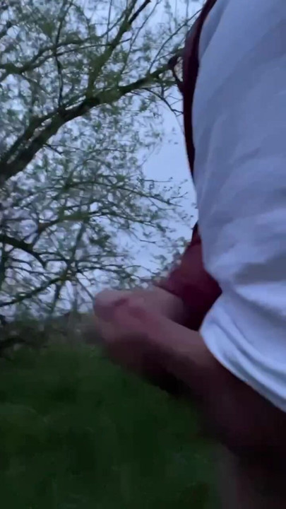 Cumshot at dusk