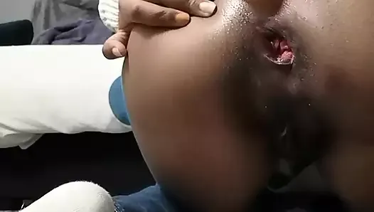 Black girl plugging her ass