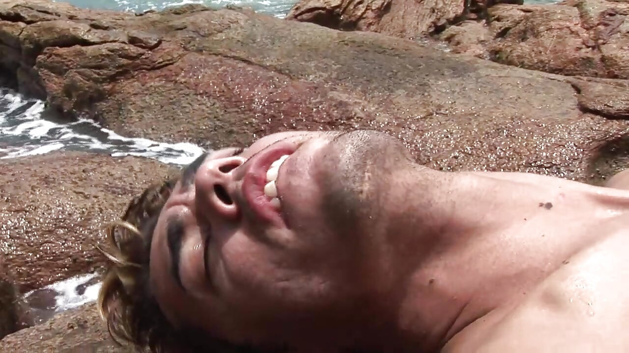 Sunbathed gay fucking