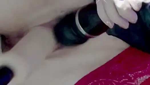 Very Wet Pussy Close-up, Vibrator on Clit, Fuck Pussy Sex Machine