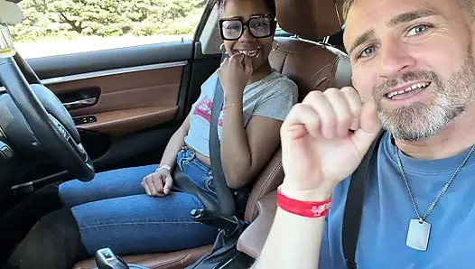 I teach the Cuban woman to drive and she in return sucks it