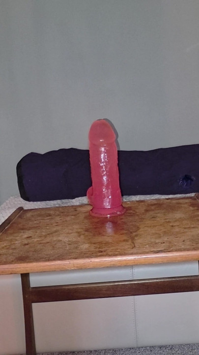 Riding Big Anal Dildo and Gaping