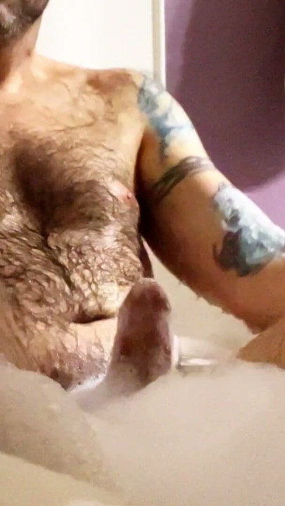 Rub a dub dub a handsome hairy horny daddy in the tub | Clip 1