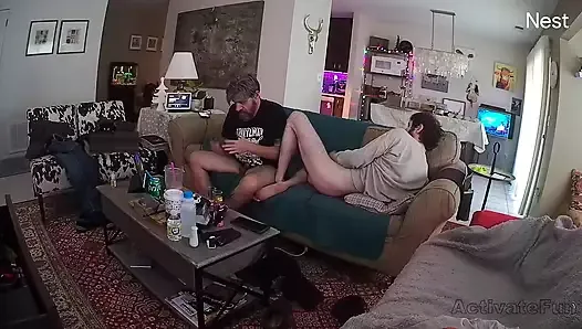 Daddy Fucks Younger Boyfriend On Couch