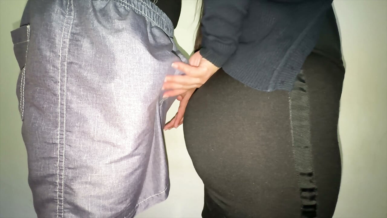Big-bootied Girl Gropes a Stranger's Penis
