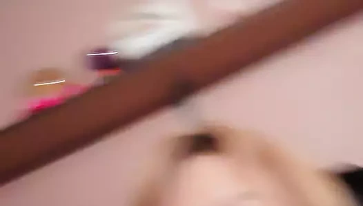 The blonde masturbates very well