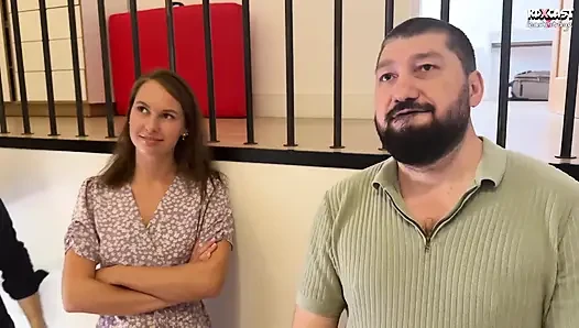 Backstage! Wait Outside While We Fuck Your Girlfriend! Cuckold Gets Kicked Out so Tough Men Can DP His Slut!