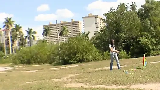 Brunette Babe Fingers Blonde in Steamy Outdoor Threesome