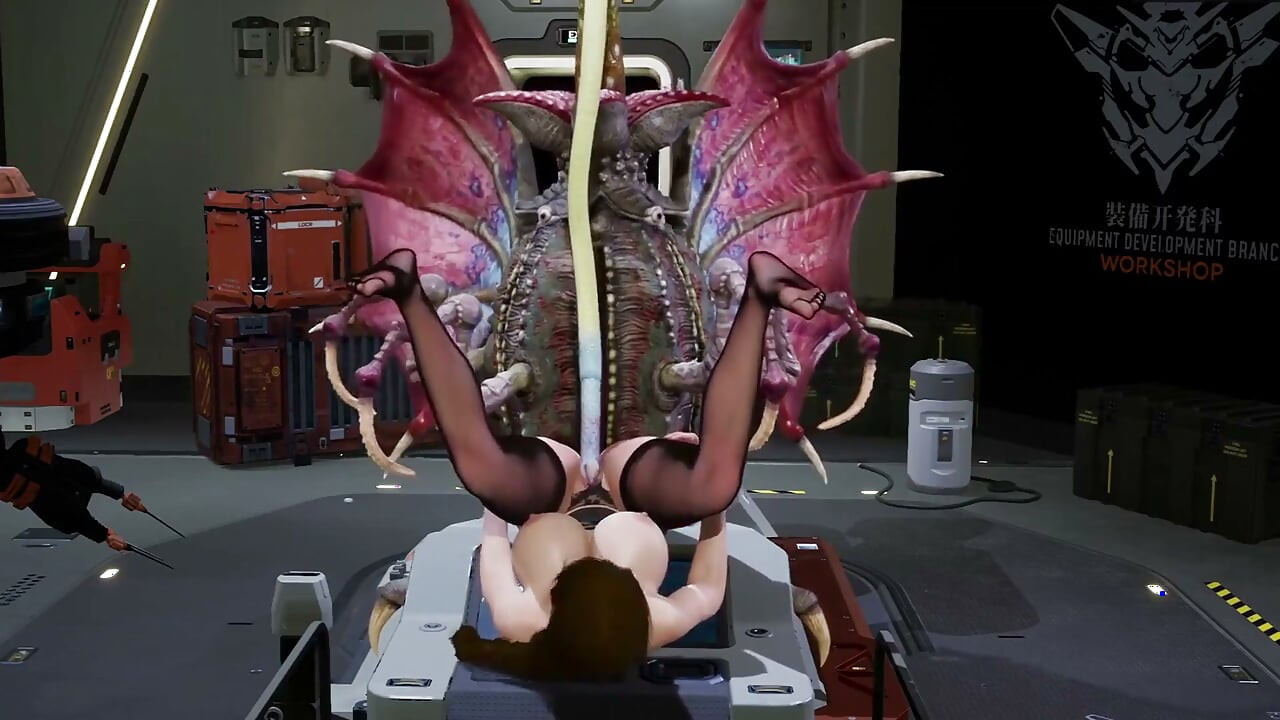 Bác sĩ vú to bị quái vật Lovecraftian đụ