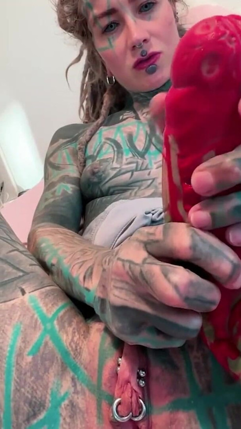 Sexy Dreadhead Tattooed Girl Gets Fucked Hard and Covered in Cum | Clip 1