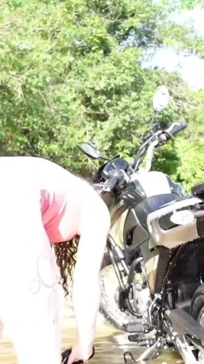 Blonde Girl Gets Her Ass Fucked Twice By A Guy Who Helped Her Wash Her Motorcycle In The Creek | Clip 2