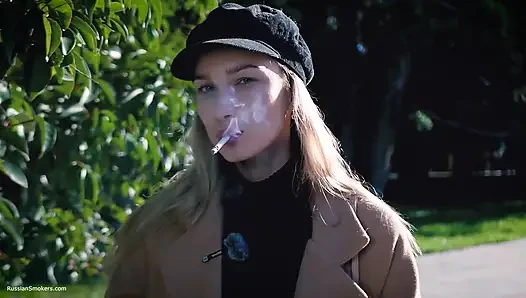 Outdoors Smoking with Beaty Russian Girl 2