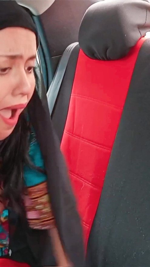 Indian stepmother wearing hijab gets fucked in car | Clip 3
