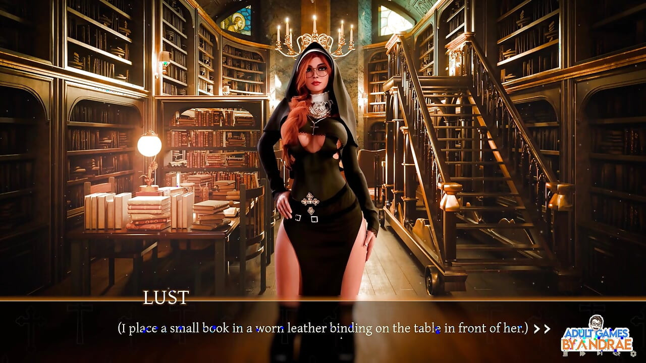 Sisters in Sin Gameplay Part 12 - Lust Performs the Sexual Ritual with Esther in the Library