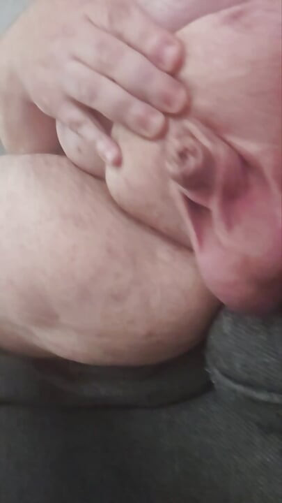 Chubby 150kgs Plays with His Tiny Dick Amd Foreskin. Big Belly Rubbing
